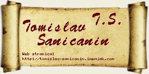 Tomislav Saničanin vizit kartica